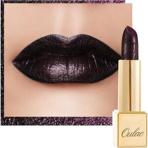 🆕Metallic Black Lipstick Lightweight Soft Hydrating Vegan Full-Coverage Color